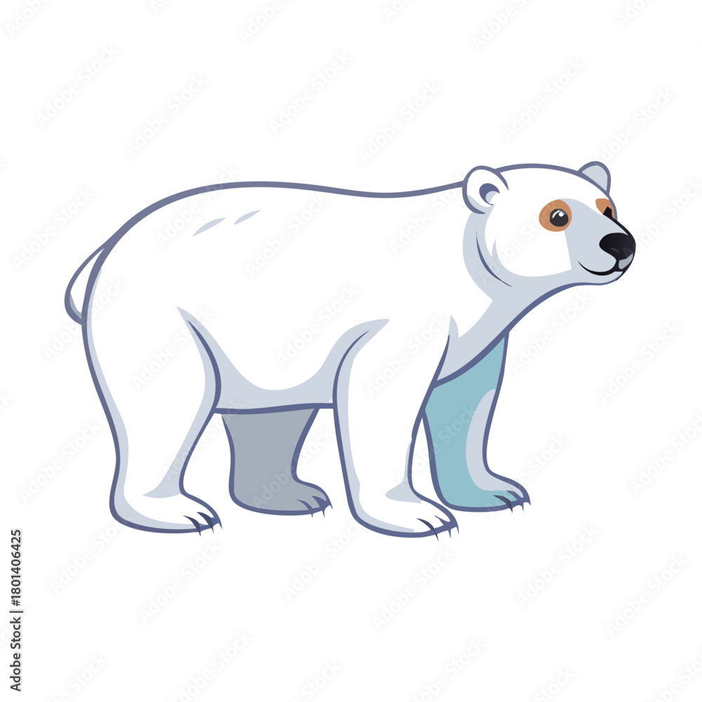Fototapeta premium a flat icon of vector clip art polar bear for web and graphic design