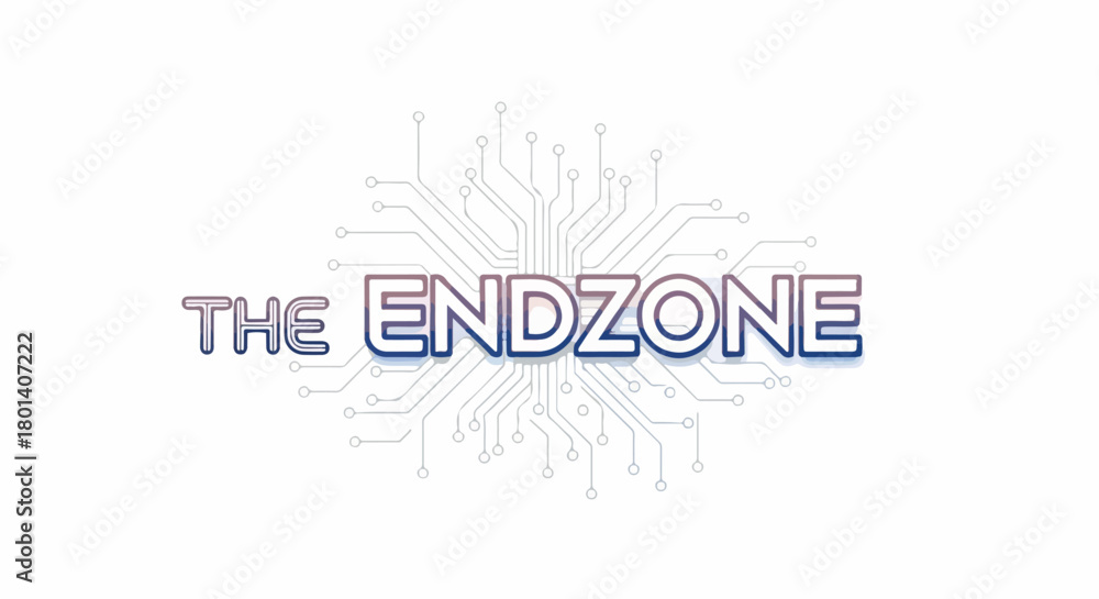 Obraz premium Endzone text with circuit board background