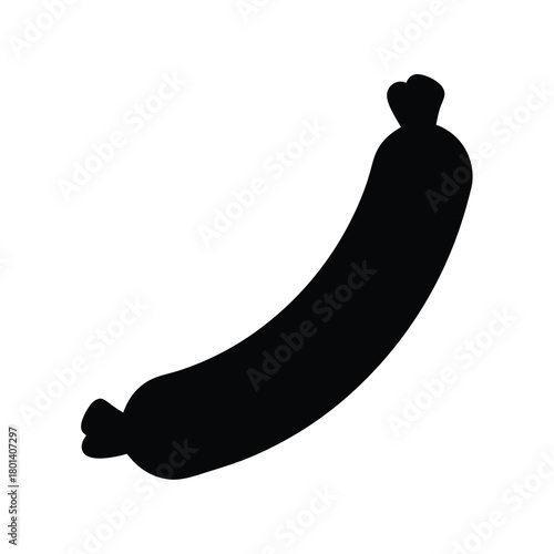 Stylized graphic icon of a curved sausage silhouette