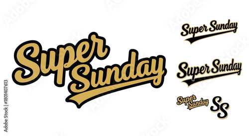 Super Sunday lettering with transparent background