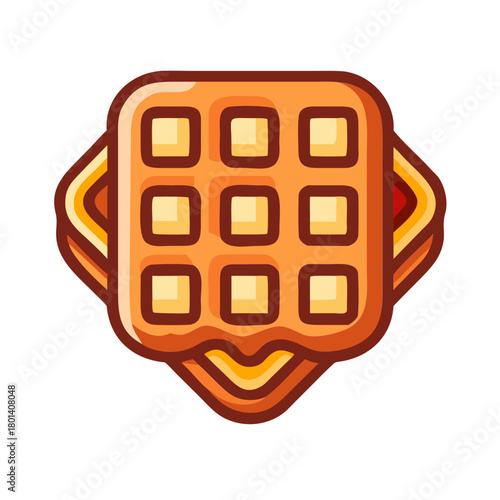 a flat icon of vector clip art waffle for web and graphic design