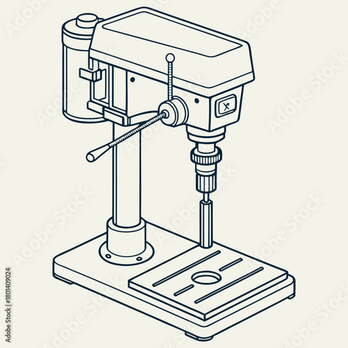 drill press line art clip art preview