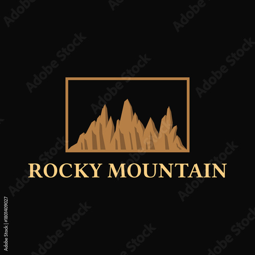 Minimalist mountain logo vector with bold rocky peaks, ideal for outdoor brands, adventure gear, travel agencies, hiking clubs, camping businesses, and nature-focused identity or branding projects use