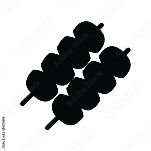 Food skewers icon for barbecue menu design graphic