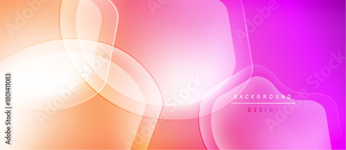 Abstract fluid shapes blend, creating vibrant pink, orange gradients. Modern design evokes energy, smoothness, visual appeal.