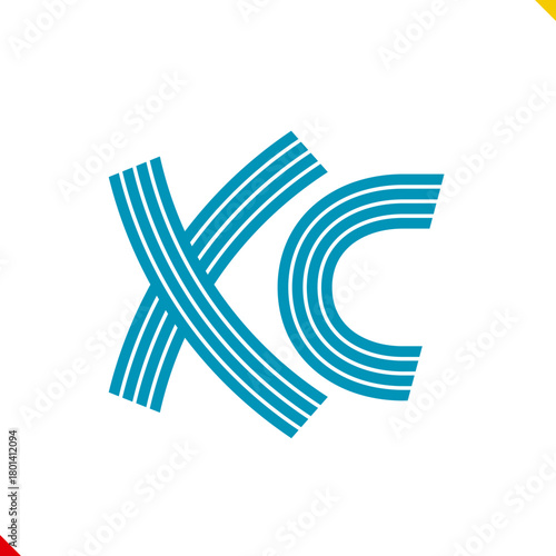Parallel line monogram initial logo, combination of letter X and C. Idea and inspiration for branding, company and corporation name abbreviation. personal and commercial purpose.