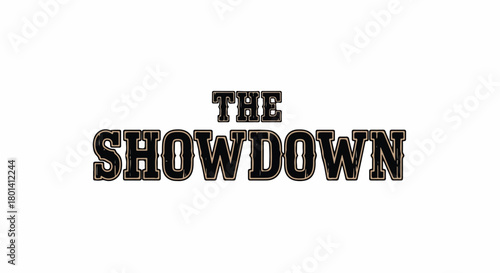 Showdown text in western font with transparent background