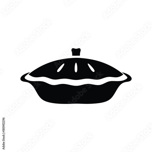 Stylized graphic icon of a freshly baked dessert pie