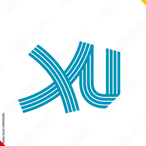 Parallel line monogram initial logo, combination of letter X and U. Idea and inspiration for branding, company and corporation name abbreviation. personal and commercial purpose.