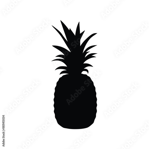 Simple black pineapple fruit vector illustration design