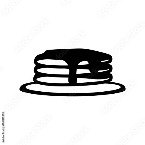 Stack of pancakes with syrup vector icon graphic design