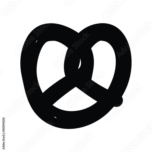 Stylized pretzel silhouette icon for various designs