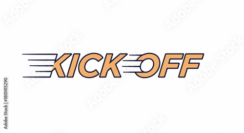 Kickoff text with dynamic lines for sports branding
