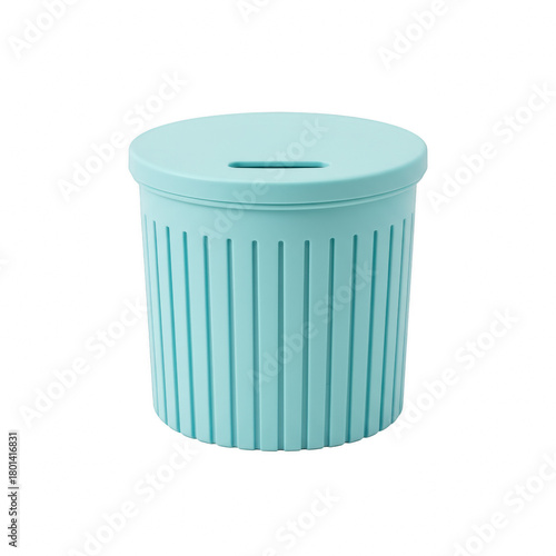 Wallpaper Mural Pastel cyan round storage container with slotted top on a dark field Torontodigital.ca