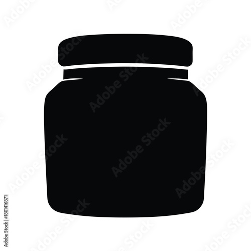 Glass jar with lid silhouette simple icon graphic item