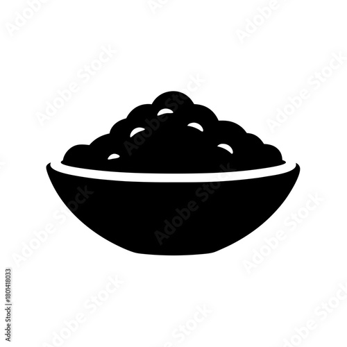 Bowl of granular food icon; kitchen ingredient symbol