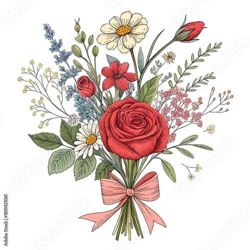 Focus on Subject & Style)
Crimson Peony and Bud
A Bold Study in Traditional Line Art
Focus on Mood & Symbolism)
The Emblem of Prosperity
Elegant Beauty in Scarlet Hue