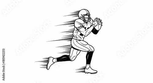 Football player running with transparent background