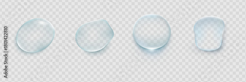 Water rain drops or steam shower isolated on transparent background. Realistic pure droplets condensed. Vector clear vapor water bubbles on window glass surface for your design.