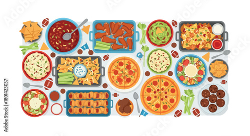 Football party food spread on a platter