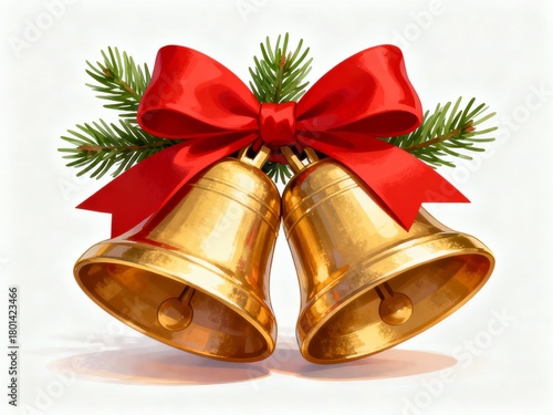 christmas bells on white background