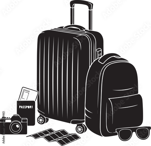 Ready for adventure travel essentials laid out