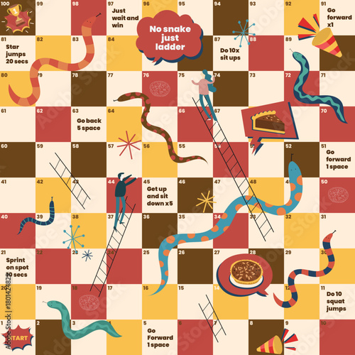 Snakes and Ladders board game
