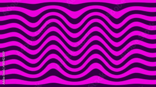 Abstract Neon Pink Wavy Stripes Background Loop