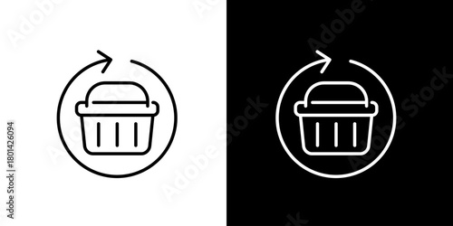 Shopping Cart Refresh Streamlined E-commerce with Circular Arrow Icon