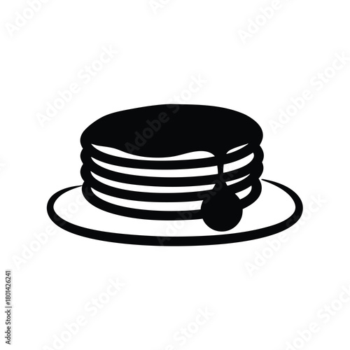 Pancakes with syrup icon representing breakfast meal