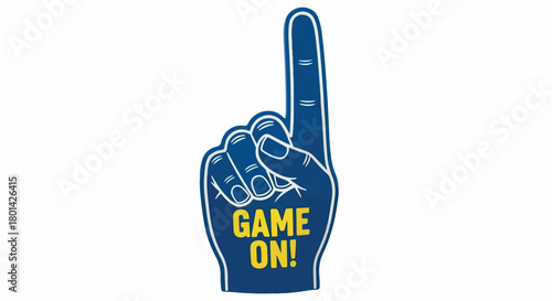 Foam finger number one with transparent background