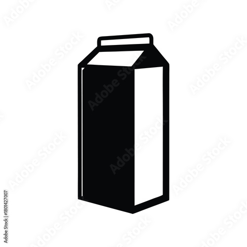 Milk carton beverage container icon graphic element