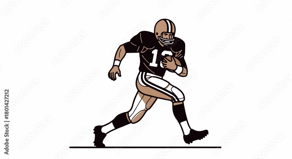 Fototapeta premium Football player running with transparent background