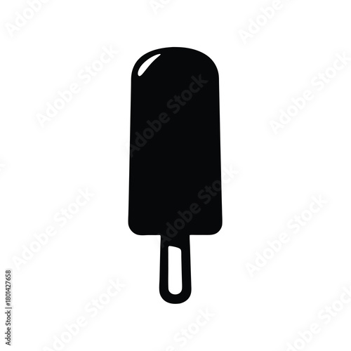 Simple black silhouette of a frozen popsicle icon