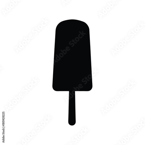Popsicle silhouette icon, frozen dessert on a stick