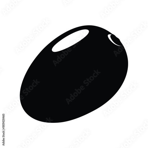 Minimalist black olive silhouette vector icon design