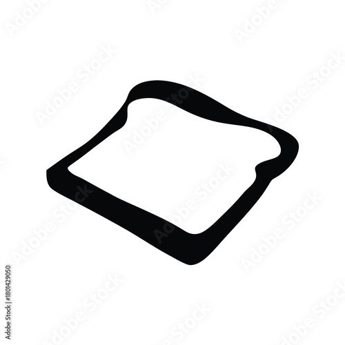 Outline of a single slice of bread minimalist icon