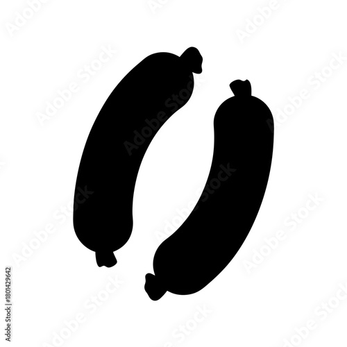 Pair of sausage silhouettes for food graphic design