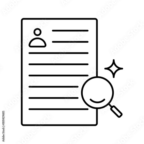 Outline AI recruiter resume filter HR line art
