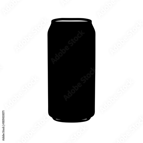 Abstract black soda pop beer energy drink can mockup