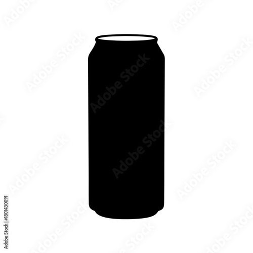 Black silhouette of a soda, beer, or drink beverage can
