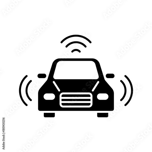 Self driving car flat icon autonomous vehicle auto
