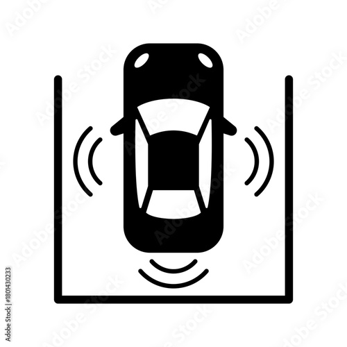 Parking assist system flat icon smart car sensor
