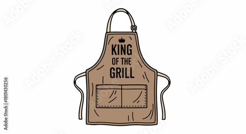 King of the grill apron with transparent background