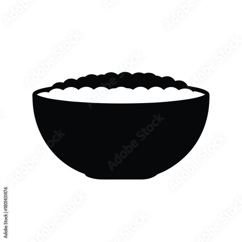 Minimalist vector graphic of a bowl of food grain icon