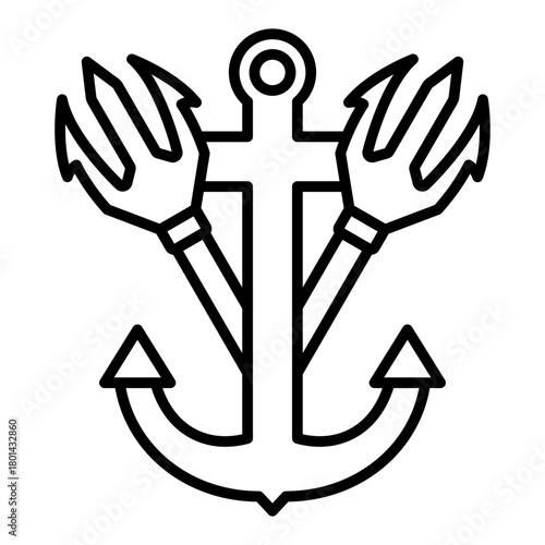 Trident anchor Icon