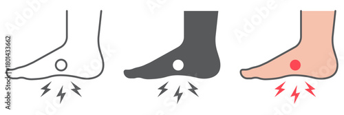 Foot pain icon, body and painful, feet ache sign, vector graphics, a linear pattern on a white background. editable stroke