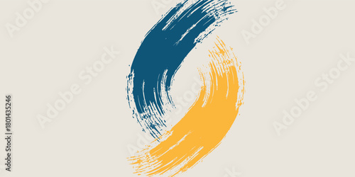 Abstract Sports Background with Dark Blue and Yellow Gradient Brushstrokes and Halftone Effect. eps 10