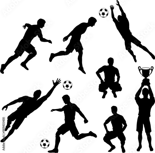 Silhouettes Football Players