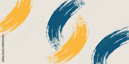 Abstract Sports Background with Dark Blue and Yellow Gradient Brushstrokes and Halftone Effect. eps 10
